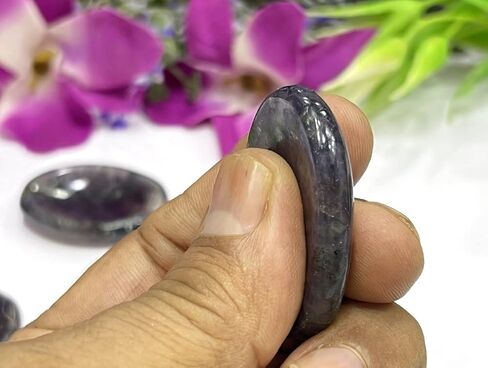 GEMSCITE Natural Gemstone 5 PCS YELLOW AVENTURINE Thumb Worry Stones Crystal Healing Reiki Pocket Palm Stone Positive Energy Love Wellness with Pouch & Crystal Info Cards in Kuwait