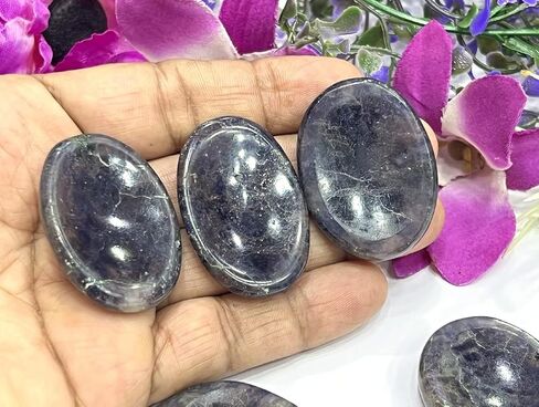 GEMSCITE Natural Gemstone 5 PCS YELLOW AVENTURINE Thumb Worry Stones Crystal Healing Reiki Pocket Palm Stone Positive Energy Love Wellness with Pouch & Crystal Info Cards in Kuwait