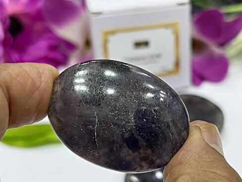 GEMSCITE Natural Gemstone 5 PCS YELLOW AVENTURINE Thumb Worry Stones Crystal Healing Reiki Pocket Palm Stone Positive Energy Love Wellness with Pouch & Crystal Info Cards in Kuwait