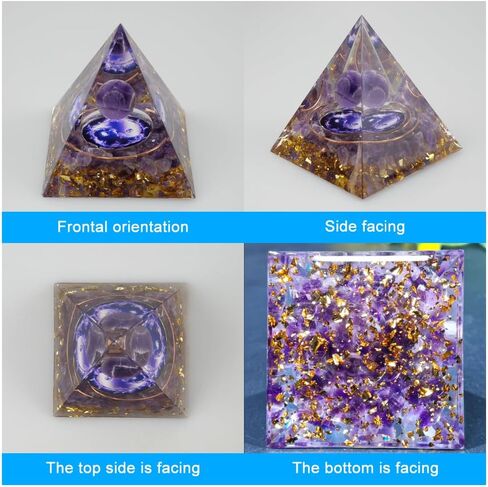 Kegeter هرم الطاقة الإيجابية جمشت هرم الكرة مولد هرم الطاقة للبلورات الواقية المستخدمة لتقليل الإجهاد والشفاء والتأمل وجذب الثروة الأرجواني المحظوظ، ديكور المنزل in Kuwait