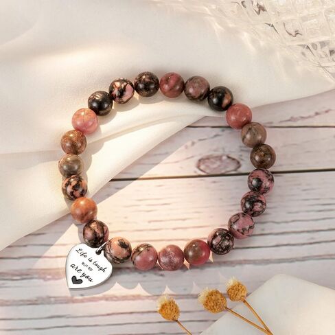 Lanqueen احصل على هدايا جيدة قريبًا للنساء/الرجال، الحياة الحجرية الطبيعية صعبة ولكن أيضًا أنت سوار هدايا ملهمة للنساء الأخت أفضل الأصدقاء in Kuwait