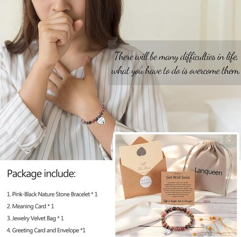 Lanqueen احصل على هدايا جيدة قريبًا للنساء/الرجال، الحياة الحجرية الطبيعية صعبة ولكن أيضًا أنت سوار هدايا ملهمة للنساء الأخت أفضل الأصدقاء in Kuwait