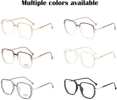 نظارات قراءة عصرية محمولة مضادة للضوء الأزرق للنساء من Glassify، قارئ خفيف للغاية، نظارات كبيرة متعددة البؤر بإطار كبير in Kuwait