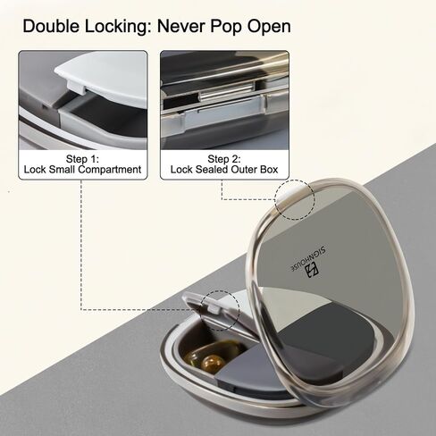 Daily Pill Organizer Pocket Pharmacy, 4 Compartments Potable Pill Holder Medicine Case for Women Men Travel Essentials, Pills Container Box to Hold Vitamins, Fish Oils for Purse Pocket - Black Grey in Kuwait