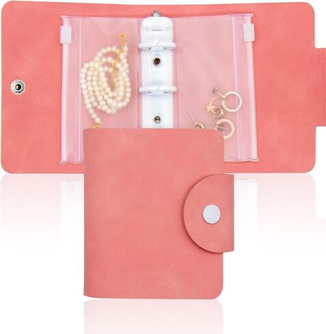 كتاب تخزين المجوهرات من Hearoo، حقيبة تنظيم مجوهرات السفر من جلد البولي يوريثان مع جيوب بسحاب للخواتم والقلائد والأساور والأقراط والبروش والخرز (أزرق داكن) in Kuwait