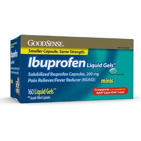GoodSense Ibuprofen Mini Liquid-Gels, 200 mg, Liquid-Filled Capsules, Pain Reliever and Fever Reducer, 160 Count in Saudi Arabia