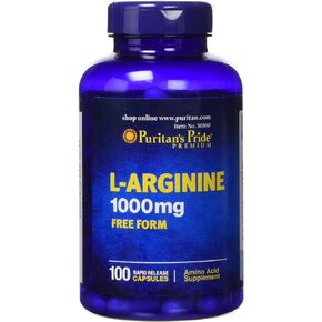 Puritan's Pride L-arginine 1000 Mg Capsules, 100 Count, White, (4332490165)