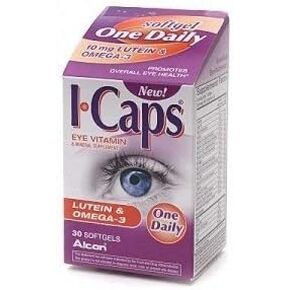 مكمل فيتامين ومعادن العين من آي كابس، اللوتين وأوميغا 3، كبسولات هلامية - 30 قطعة (عبوة من قطعتين) in Kuwait