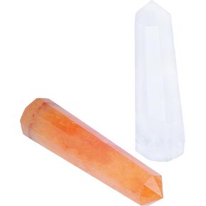 Black Tourmaline Crystals - Clear Quartz Crystal - Stone Wand - Quartz - Large Crystal - Prosperity Stones and Crystals - Good Luck Charms - Healing Crystals and Gemstones