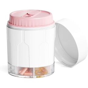 Extra Large Pill Organizer, Moisture-Proof Jumbo Pill Dispenser with 7 Large Compartments, Travel-Friendly Supplement Organizer Bottle to Hold Monthly Vitamin or Medication Storage in Kuwait