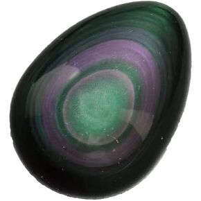 شفاء كريستال سبج أسود مع حجر قوس قزح العين النخيل حجر الجيب حجر القلق لموازنة طاقة الريكي (سبج أسود مع عين قوس قزح البيضاوي) in Kuwait