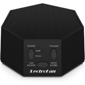 Adaptive Sound Technologies LectroFan Classic White Noise Machine - Global Power Edition with Adaptors for US, UK & EU - 20 Non-Looping Fan & White Noise Variations - Black