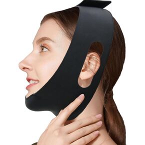 حزام ذقن من السيليكون بعد العمليات الجراحية - ملابس ضغط ليبو للرقبة والذقن قابلة لإعادة الاستخدام - حزام ذقن مضاد للشخير (بدون خيوط) - أنحف للوجه وشد الفك - حزام ذقن من السيليكون للنساء والرجال (وردي) in Kuwait