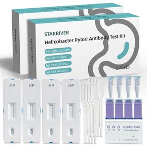 STARRIVER 4 اختبارات مجموعات اختبار H.Pylori، مجموعة الاختبار الذاتي H. Pylori، مجموعات اختبار هيليكوباكتر بيلوري للاستخدام المنزلي، دقيقة وسهلة الاستخدام in Kuwait