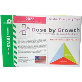 دوز باي جرووث شريط بالز المحدث (تمت مراجعته في عام 2022) - شريط طوارئ متقدم لدعم حياة الأطفال مع مناطق ألوان متوافقة مع بروسيلو مصمم للمسعفين والممرضات ومقدمي خدمات الطوارئ الطبية in Kuwait