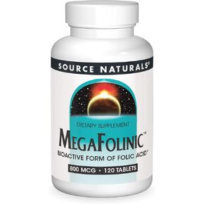 Source Naturals MegaFolinic 800mcg - 60 Tablets