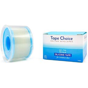 TapeChoice Clear Hypoallergenic Silicone Tape 1 Inch Wide (5.0ydx1.0in)