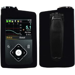 Premium Soft Silicone Case for Medtronic Insulin Pumps (MiniMed 630G MiniMed 640G MiniMed 670G MiniMed 770G) (Black)