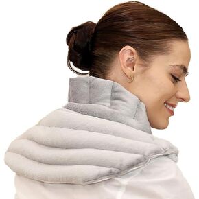 Heating Pad Solutions - Neck and Shoulder Microwavable Heating Pads - Neck and Shoulder Relaxer Portable Heating Pad for Upper Back & Shoulders - Reusable Heating Pad & Hot Pack- 1 Pack Gray