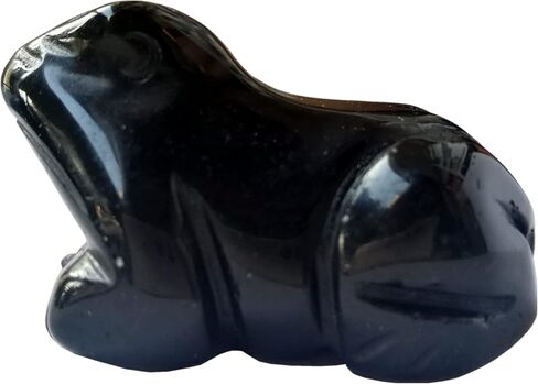 1 Pcs Black Labradorite Frog Crystals and Healing Stone Figurines,1.5 Inches Hand Carved Pocket Animal Room Decor Gemstone in Kuwait