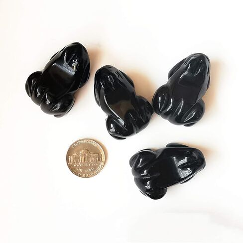 1 Pcs Black Labradorite Frog Crystals and Healing Stone Figurines,1.5 Inches Hand Carved Pocket Animal Room Decor Gemstone in Kuwait