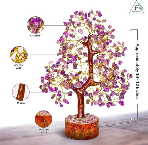 شجرة كريستال الجمشت - شجرة الجمشت - شجرة كريستال للطاقة الإيجابية - ديكور حجر الشفاء - هدايا الشفاء للنساء - شفاء الطاقة - شجرة فنغ شوي - هدايا الحظ السعيد - بلورات الجمشت in Kuwait