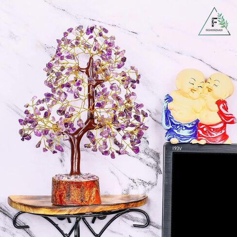 شجرة كريستال الجمشت - شجرة الجمشت - شجرة كريستال للطاقة الإيجابية - ديكور حجر الشفاء - هدايا الشفاء للنساء - شفاء الطاقة - شجرة فنغ شوي - هدايا الحظ السعيد - بلورات الجمشت in Kuwait