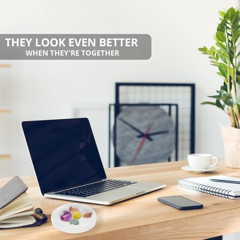 Himalayan Glow WBM Selenite Crystal Charging Plate For Smudging, Healing and Recharging Crystals - 2 Pack,White in Kuwait