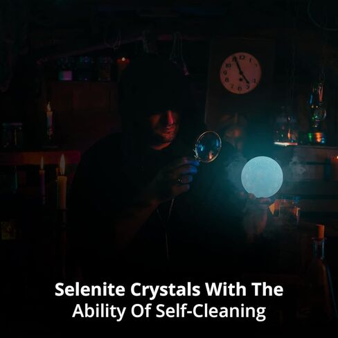 Himalayan Glow WBM Selenite Crystal Charging Plate For Smudging, Healing and Recharging Crystals - 2 Pack,White in Kuwait