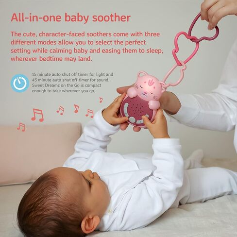 Cloud b Travel Comforting Sound Machine w/Calming Light | 4 White Noise and 4 Lullabies | Re-Activating Smart Sensor | Sweet Dreamz On The Go™ - Cat in Kuwait
