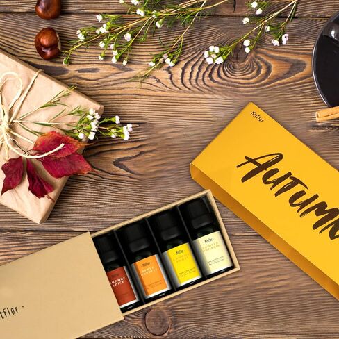 زيوت عطرية للخريف، زيوت ميتفلور معطرة فاخرة، زيوت عطرية لموزع الروائح والشموع والصابون، مجموعة هدايا زيوت عطرية للعلاج العطري في الخريف والقرفة وتوابل البرتقال والفانيليا واليقطين وغيرها in Kuwait