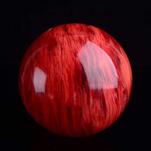 كرة كريستال حمراء من BeneCharm مع حامل، كرة كريستال طبيعية 100 مم ذوبان أحجار كريمة كريستال كوارتز للتأمل، والشفاء، ومجال العرافة، وتزيين المنزل، فنغشوي in Kuwait