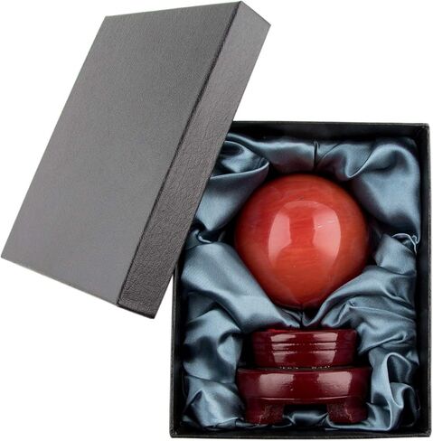 كرة كريستال حمراء من BeneCharm مع حامل، كرة كريستال طبيعية 100 مم ذوبان أحجار كريمة كريستال كوارتز للتأمل، والشفاء، ومجال العرافة، وتزيين المنزل، فنغشوي in Kuwait