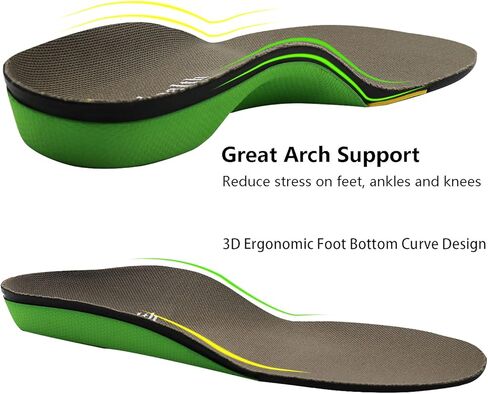 Everhealth Plantar Fasciitis Insoles Orthotic Arch Support Shoe Inserts Insoles for Women Men, Shock Absorption Cushioning Insoles Supportive for Flat Feet, High Arch, Foot Heel Pain, Metatarsalgia in Kuwait