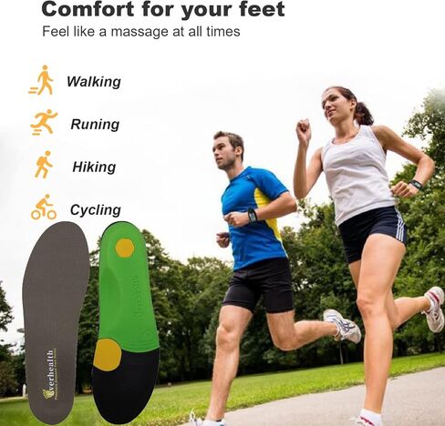 Everhealth Plantar Fasciitis Insoles Orthotic Arch Support Shoe Inserts Insoles for Women Men, Shock Absorption Cushioning Insoles Supportive for Flat Feet, High Arch, Foot Heel Pain, Metatarsalgia in Kuwait