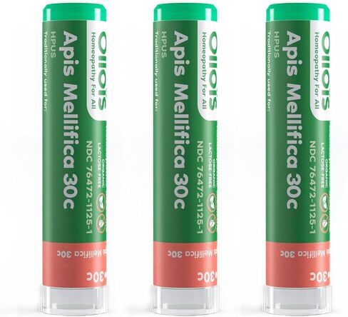 OLLOIS Apis Mellifica 30C Organic, Lactose-Free, Kosher Homeopathic Medicine, 80 Pellets (Pack of 3) in Saudi Arabia