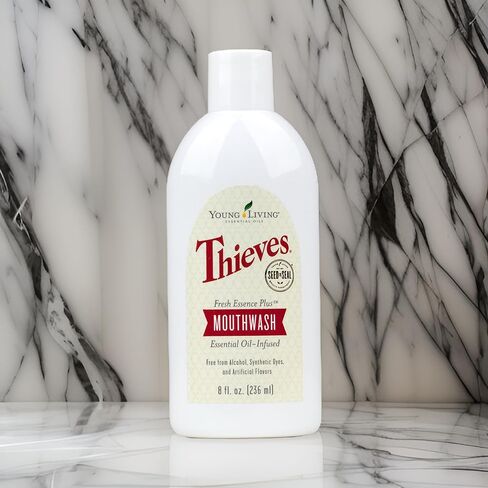 Young Living Thieves Fresh Essence Mouthwash - 8oz Alcohol-Free Dental Care for Fresh Breath and Oral Health - Teeth and Gum Cleaner - Whole-Mouth Clean in Saudi Arabia