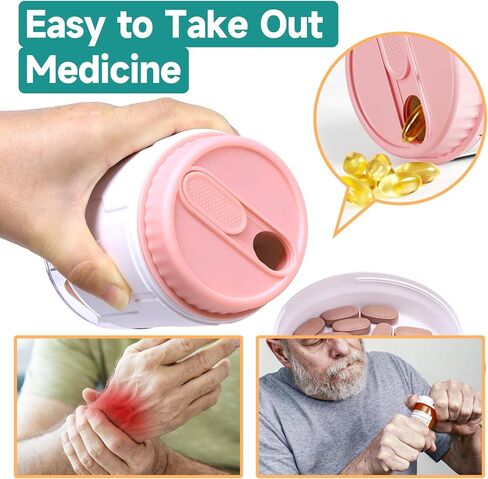 Extra Large Pill Organizer, Moisture-Proof Jumbo Pill Dispenser with 7 Large Compartments, Travel-Friendly Supplement Organizer Bottle to Hold Monthly Vitamin or Medication Storage in Kuwait