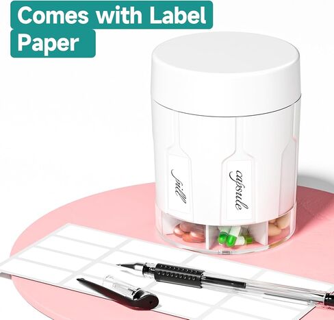 Extra Large Pill Organizer, Moisture-Proof Jumbo Pill Dispenser with 7 Large Compartments, Travel-Friendly Supplement Organizer Bottle to Hold Monthly Vitamin or Medication Storage in Kuwait