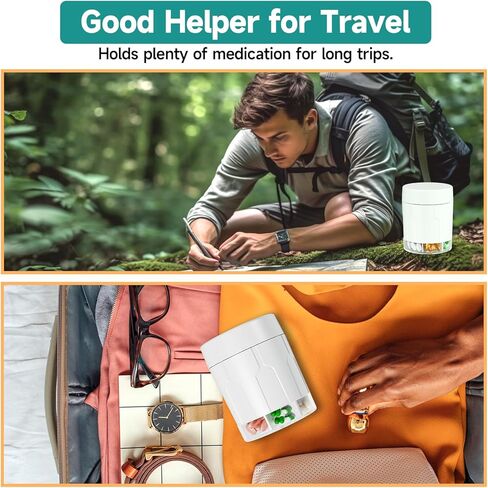 Extra Large Pill Organizer, Moisture-Proof Jumbo Pill Dispenser with 7 Large Compartments, Travel-Friendly Supplement Organizer Bottle to Hold Monthly Vitamin or Medication Storage in Kuwait