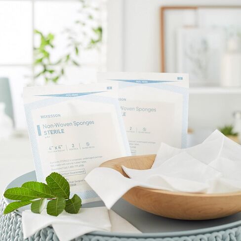 McKesson Non-Woven Sponges, Sterile, 6-Ply, Polyester/Rayon, 4 in x 4 in, 2 Per Pack, 25 Packs, 50 Total in Saudi Arabia