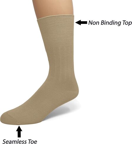 Classic Women's Diabetic Non-Binding Cotton Dress Socks 3-Pack in Kuwait