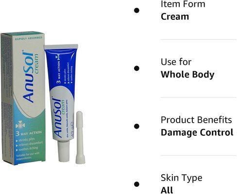 Anusol 43g SOY Cream - Whole Body Skin Moisturizer for All Skin Types, Damage Control & Pore Treatment, 1.51 oz in Saudi Arabia