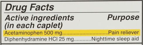 Genexa Extra Strength Pain & Fever PM Acetaminophen & Sleep Aid Caplets, 50 Count in Kuwait