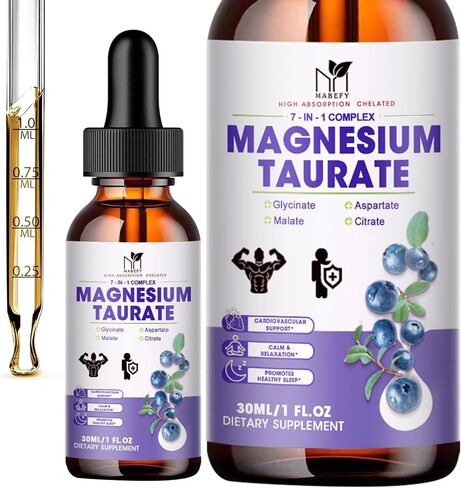 (2 Pack) Magnesium Complex Liquid Supplement, 2000mg Magnesium Taurate with Magnesium Glycinate 500mg,Malate,Aspartate,for Cardiovascular Health,Sleep,Calm,Cramps Support in Kuwait