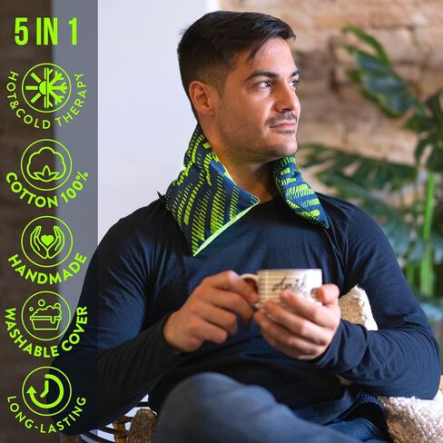 وسادات تسخين الميكروويف لتخفيف آلام الرقبة - أداة تدفئة الرقبة قابلة للاستخدام في الميكروويف (24 × 6 بوصة) - حزمة تسخين للرقبة قابلة للاستخدام في الميكروويف - عبوة ساخنة وباردة قابلة للميكروويف - غطاء قابل للغسل، نسيج قطني 100% ولافندر in Kuwait