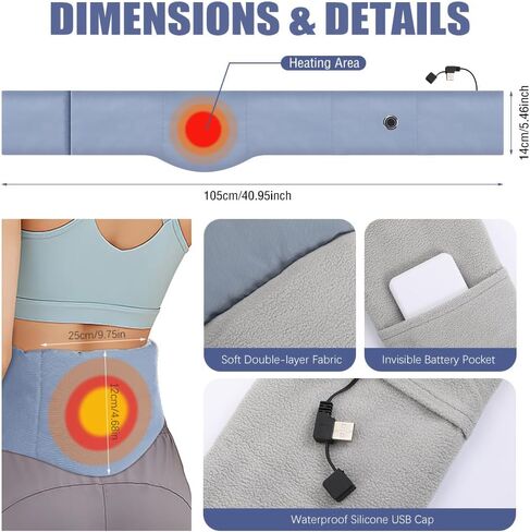 وشاح تسخين USB من ACETOP للرجال والنساء، وسادة تسخين قابلة لإعادة الشحن لتخفيف آلام الرقبة/الكتف، سخان كهربائي للرقبة مع 3 مستويات للحرارة، أوشحة شتوية دافئة للأماكن الداخلية والخارجية (أزرق) in Kuwait