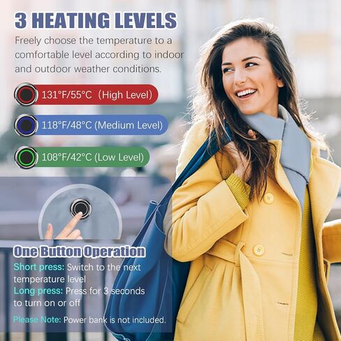 وشاح تسخين USB من ACETOP للرجال والنساء، وسادة تسخين قابلة لإعادة الشحن لتخفيف آلام الرقبة/الكتف، سخان كهربائي للرقبة مع 3 مستويات للحرارة، أوشحة شتوية دافئة للأماكن الداخلية والخارجية (أزرق) in Kuwait