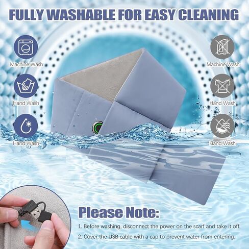 وشاح تسخين USB من ACETOP للرجال والنساء، وسادة تسخين قابلة لإعادة الشحن لتخفيف آلام الرقبة/الكتف، سخان كهربائي للرقبة مع 3 مستويات للحرارة، أوشحة شتوية دافئة للأماكن الداخلية والخارجية (أزرق) in Kuwait