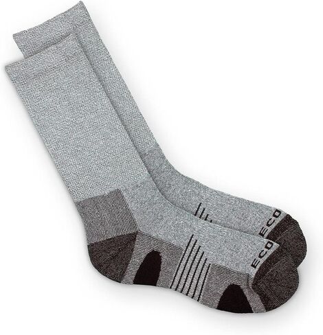 Ecosox Bamboo Viscose Diabetic Non-Binding Hiking/Outdoor Crew Socks for Men & Women | Integrated Smooth Toe | Pillow Cushioning | Improve Foot Health w/Better Circulation (Medium - Brown) in Kuwait